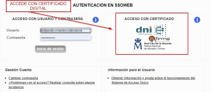 ACCESO CON CERTIFICADO DIGITAL